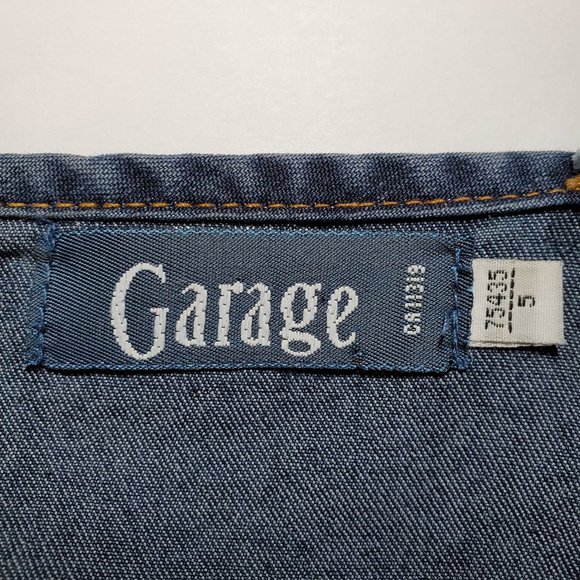 Vintage 90's Garage faded denim spaghetti straps ruffled hem dress / ruffles - Picture 4 of 12